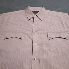 Renegade Western Pearl Snap Pockets Striped Large Shirt Diamond Stitch Southwest