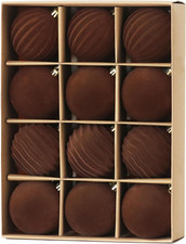 12PCS 3.15 Inch Shatterproof Velvet Christmas Ornaments in Brown