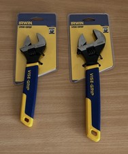 2 x Irwin Vise Grip Adjustable Wrench Spanner 10” & 8” Tools 