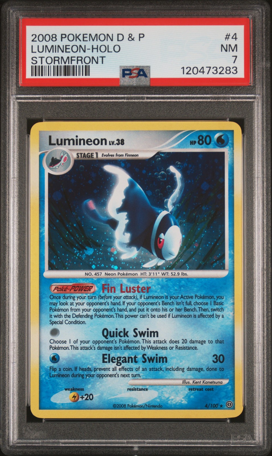 2008 Pokemon POKEMON DIAMOND & PEARL STORMFRONT #4 Lumineon-Holo front