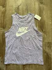 NEW Nike Icon Futura Logo Tank Top Sleeveless Shirt Purple Mens AR4991-515