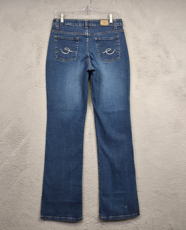 Винтажные женские джинсы US Polo Assn 8 синих со средней посадкой изогнутые средней вареной джинсовой ткани - Изображение 2 из 4