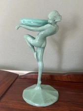 Original ART DECO Signed FRANKART  Darling NUDE Trinket Ash Tray Circa 1922 WOW!
