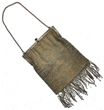 Antique French Cut Steel Beaded Bag Purse Vintage French Art Nouveau Victorian