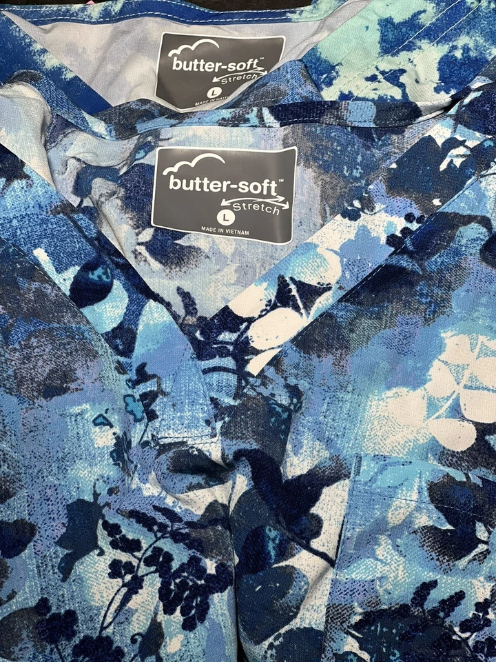 Buttery Soft Scrub Top Lot Of 4 Women L Workwear Nurse Hospital Uniform Medical - Image 3 of 4