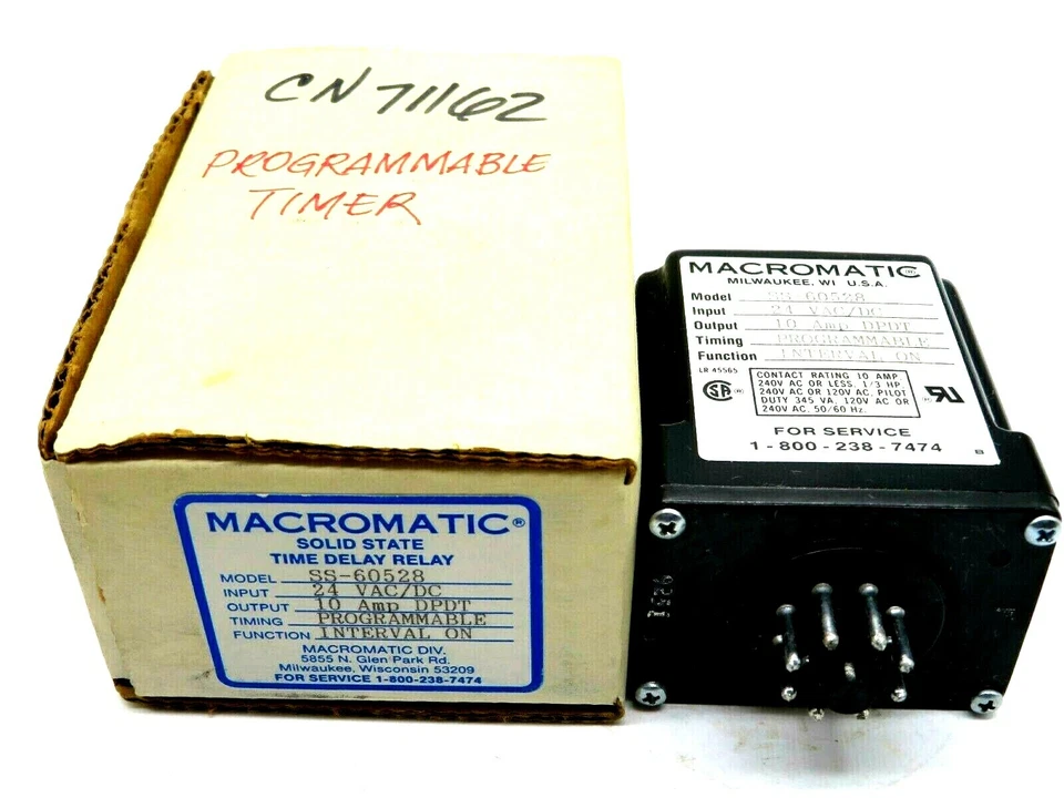 NEW MACROMATIC SS-60528 TIME DELAY RELAY SS60528 - Image 4 of 4