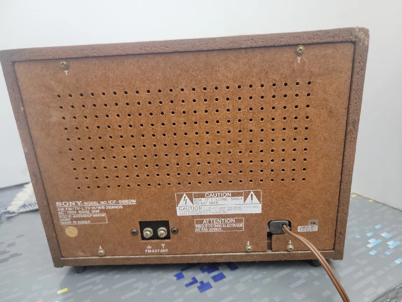 WORKS!!! VTG Sony 3-Band Tabletop Radio Model ICF-9660W AM FM TV-L TV-H ...