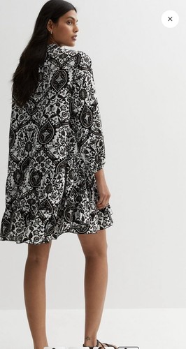 New Look Size 10 Black & White Paisley Dress BNWT - Picture 4 of 4