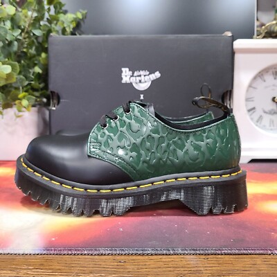 NEW* Dr Martens 1461 Bex X-Girl Platform Black/Green Shoes