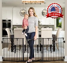 Puerta Seguridad 74.5 Pulgadas De Ancho Incluye 4 Paquetes Soportes Pared- GATE