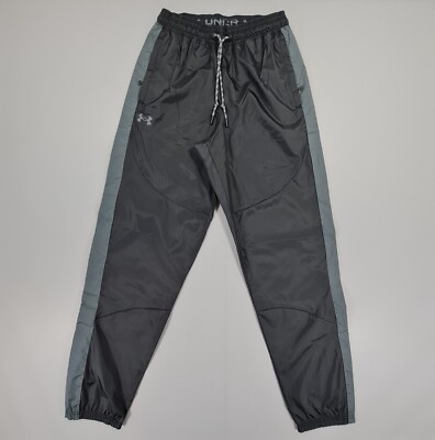 Under Armour Mens Track Pants Black Small Legacy Woven Storm