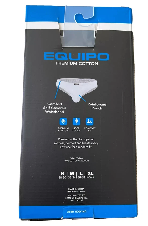 男式 Equipo 5 件装比基尼内裤 No Fly 高级棉质内衣/海军蓝黑色灰色 — 第 4/4 张图片