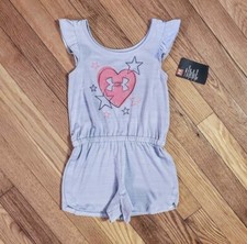 NEW Under Armour LIttle Girl Heart Romper Short Outfit sz 5, 6