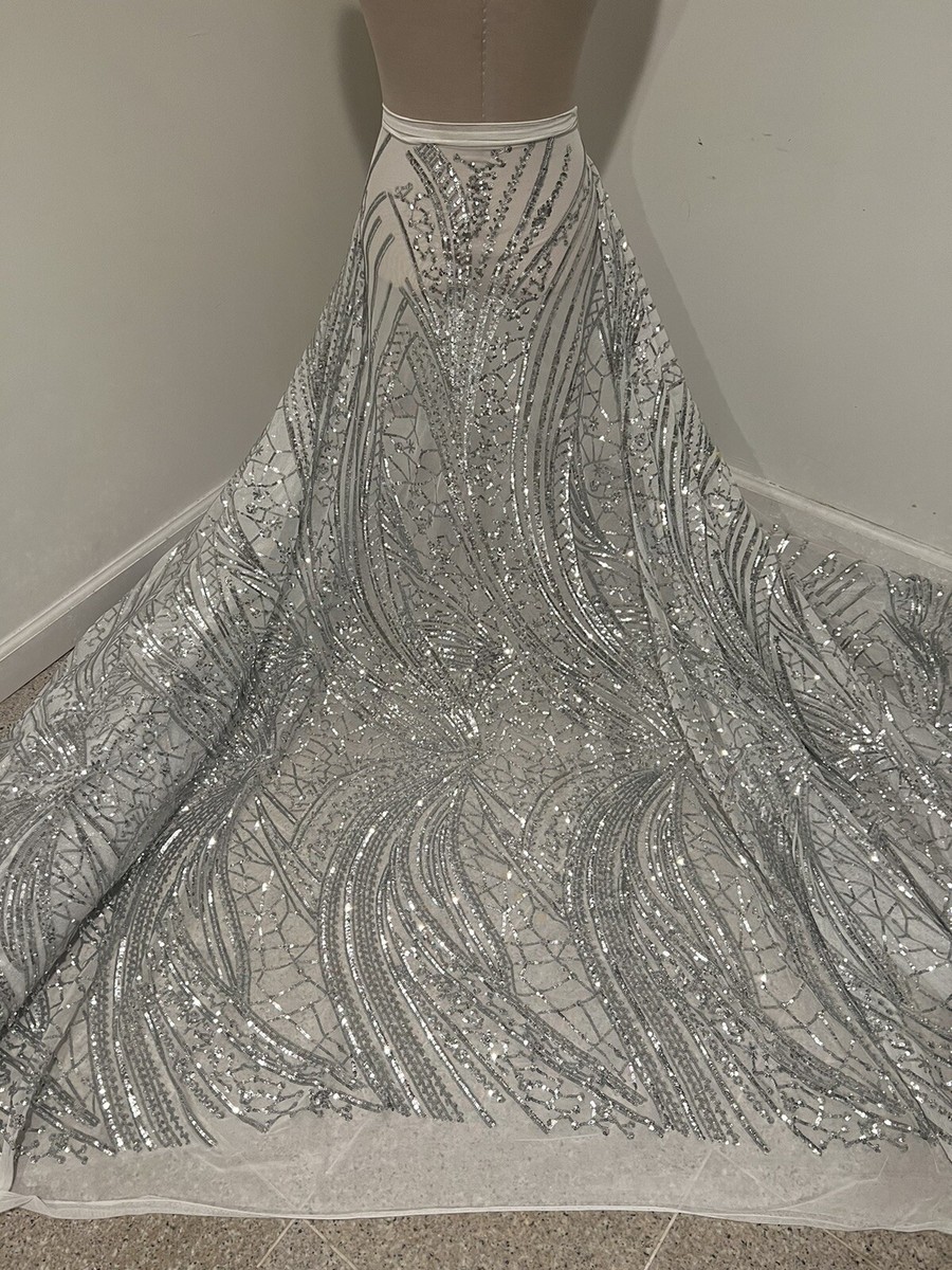 silver stretch glitter wedding dress Sparkling Silver Ivy Diamond party gown for reception with Glitter Mesh and Rhinestones - Perfect for Birthday, Prom, and Gala Parties