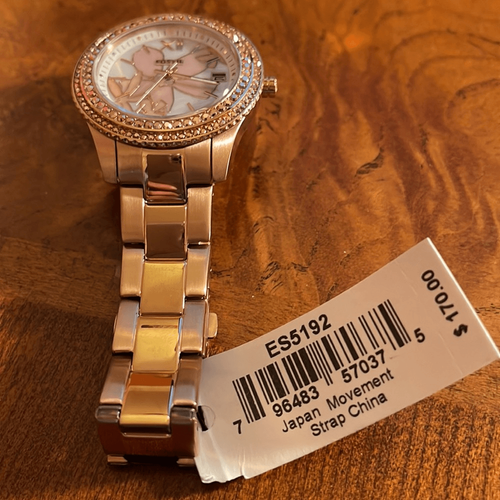 NWT FOSSIL Stella Three Hand, Rose Gold Tone Stainless Steel Bracelet Watch 37mm - 第 5/5 張圖片