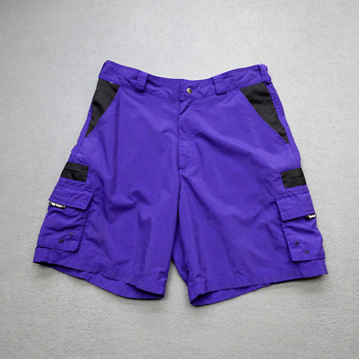 Mojo Sportswear Nylon Board Shorts Men's Size 36 Blue Cargo Pockets