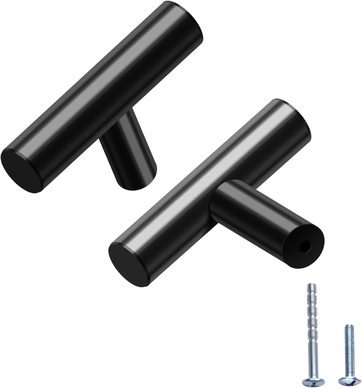 10 Pack 2 Inch Black T Knob for Cabinet T-Bar Cabinet Handles Cabinet Handles (2