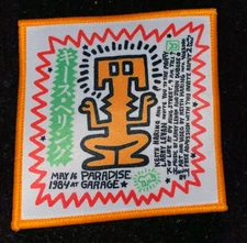 Keith Haring & Paradise Garage Iron-On Patch Larry Levan Disco Nightclub 80s nyc