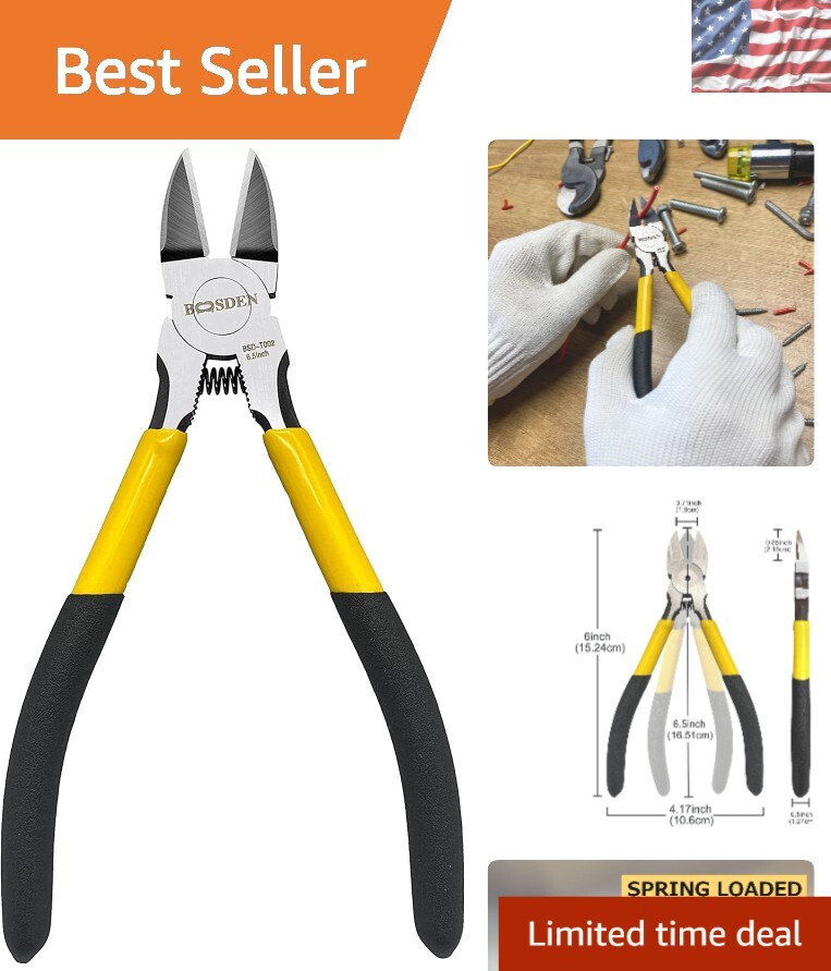 Versatile 6.5" Wire Snips for Jewelry & Crafting - Lightweight & Labour-Saving