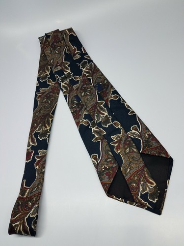 Oscar de la Renta Silk Tie Black Multi Color Floral Men Necktie USA 58 x 3.75 - Picture 4 of 6