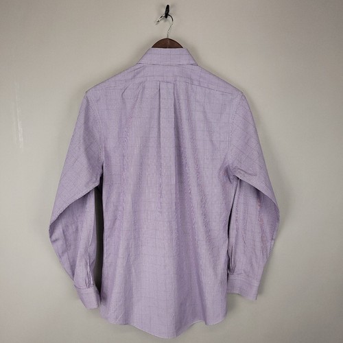 Brooks Brothers Shirt Mens Small 14.5 Purple Houndstooth Green Overcheck Classic - Picture 4 of 11