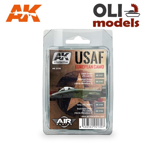 Air Series: USAF EUROPEAN CAMO Acrylic Paint Set 4x17ml - AK Interactive 2130