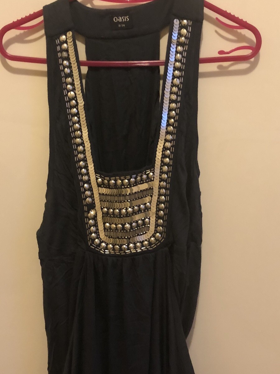 Oasis Daisy Gathered Pinafore Dress Size Small