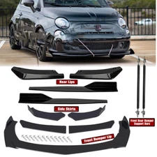 For Fiat 500 Front Rear Bumper Lip Spoiler Splitter Body Kit Side Skirt
