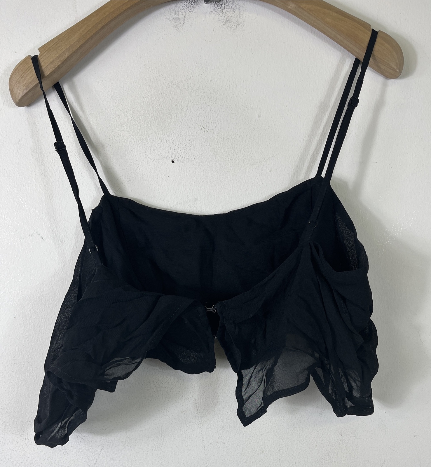 Reformation Black Crop Top Camisole Shirt double … - image 5