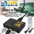 5 In 1 Out 4K HDMI Switch Switcher 5 Port Splitter Hub IR Remote For HDTV PS5 UK