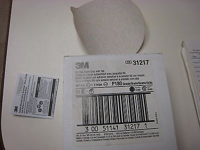 White Pack of 50 3M NX PSA Paper Disc with Tab 5 Diameter 5 Diameter NX Disc P180 Grit Aluminum Oxide 