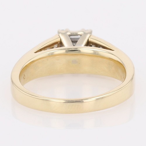 1.13ctw Princess Cut Diamond Halo Engagement Ring 14k Multi-Tone Gold Size 8.5 - Picture 5 of 7