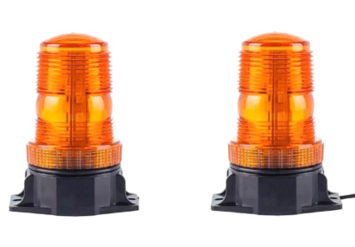 2x 30 LED Blitz + drehbare gelb/orange Notleuchten - 12/24V Mini Leuchtfeuer