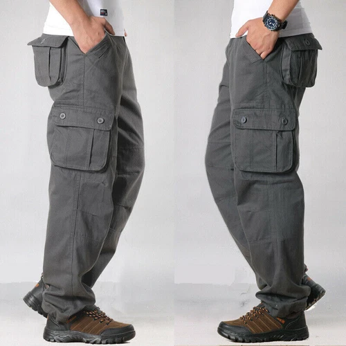 Men's   Outdoor Pocket Pants Tactical Cargo Army Work Trousers Plus Size - Picture 11 of 27