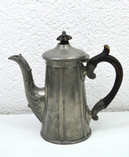 sehr alte Zinnkanne James Dixon & Sons Sheffield Mocca Kaffee Holzgriffe 8969