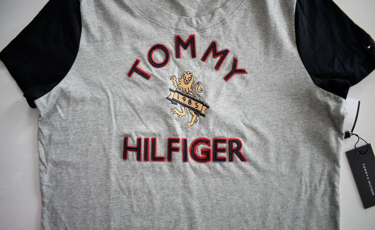 New TOMMY HILFIGER GOLD LION LOGO 100 COTTON Short Sleeve T