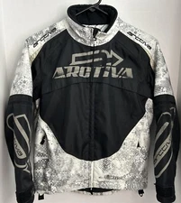 Arctiva Comp 6 Powersports Snowmobile  Jacket Black White Gray Sz Youth 7/8 Coat