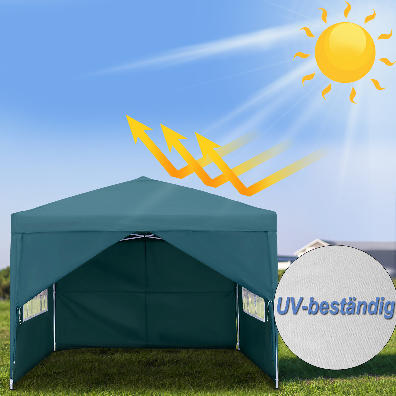Hochwertiger 40mm HEX Aluminium Faltpavillon Faltzelt 3x3m faltbar wasserdicht Hochwertiger 40mm HEX Aluminium Faltpavillon Faltzelt 3x3m faltbar wasserdicht