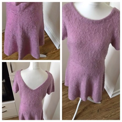 pink fluffy jumper dress