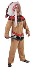 Indianer Anzug Kostüm Apache Sioux Indianerkostüm Krieger Häuptling Feder Weste