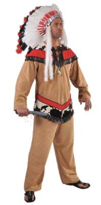 Indianer Anzug Kostüm Apache Sioux Indianerkostüm Krieger Häuptling Feder Weste