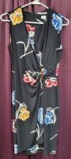 𝅺CALVIN Klein Black Floral  Shift Dress Women’s Size 6