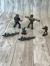 BARCLAY/MANOIL Soldiers Six 6 Pieces Nice Condition Gunner Bazooka Military Toys