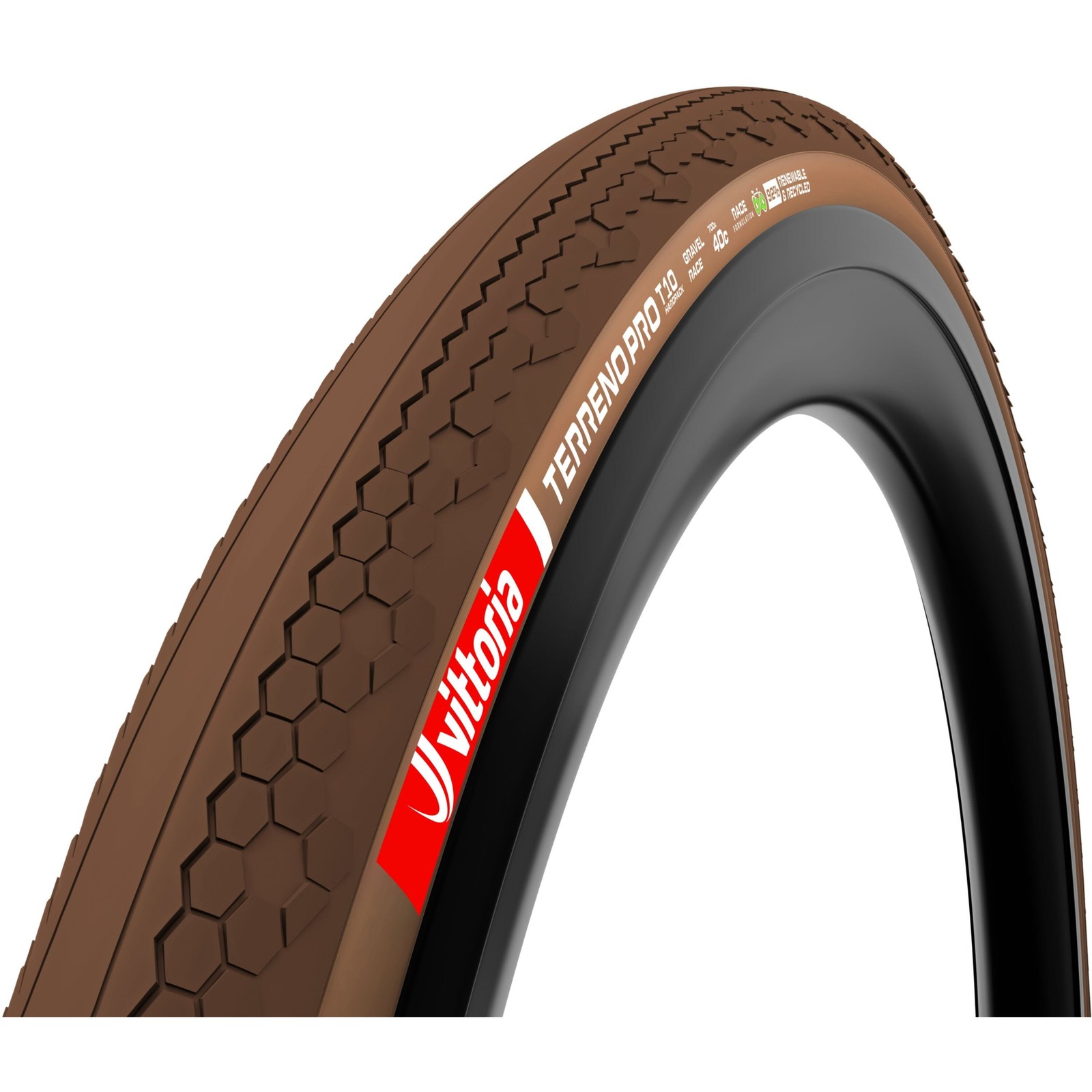 Vittoria Terreno Pro T10 Hardpack Gravel Race Tubeless Tyre - 700 x 45 - Brown