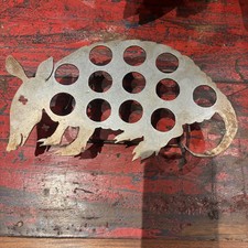 Rustic Metal Texas Armadillo Shaped Jalapeno Popper Grill Rack Texas BBQ