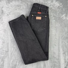 Vintage Wrangler Jeans Women 9 28x31 Black Denim USA Made 90s Western 14MWZ