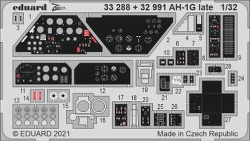 Eduard 33288 1/32 AH-1G Late Helicopter Photo Etch for ICM
