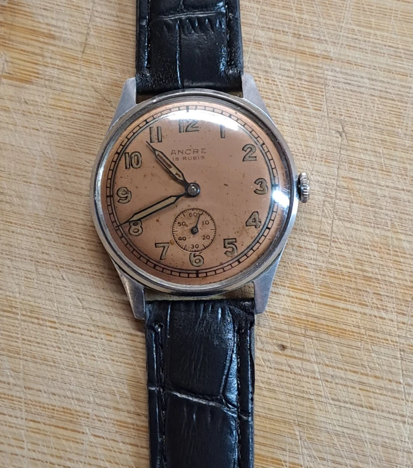 Ancre Vintage Armbanduhr Uhr mechanisch Handaufzug 15 Jewels - Bild 4 von 4