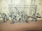 Lot of five original vintage Marx  Alamo/Fort Apache Pioneers/defenders, silver