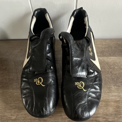 Nike Tiempo Ronaldinho 10R Black Metal Cleats Leather Upper Soccer Shoes